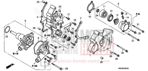 LINKE ABDECKUNG/WASSERPUMPE VFR800FIW de 1998